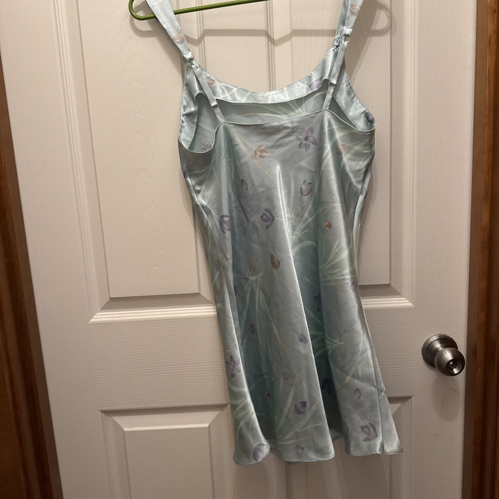 Vintage Etienne Slip Dress SZ Small light blue floral - Picture 6 of 6
